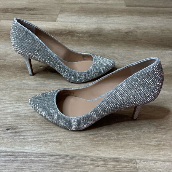 INC International Concepts Women's Silver Crystal Zitah Embellished Pumps sz 9 - Picture 5 of 8